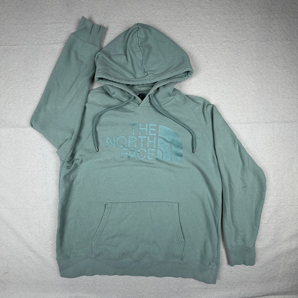 The North Face Womens Sage Green Logo Pullover Hoodie Size Large L